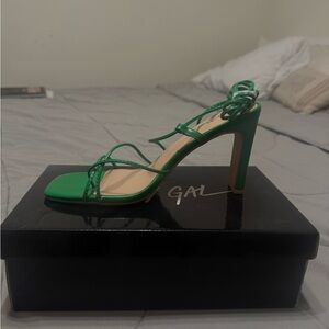 Nasty Gal Vibrant Green Strappy Heels